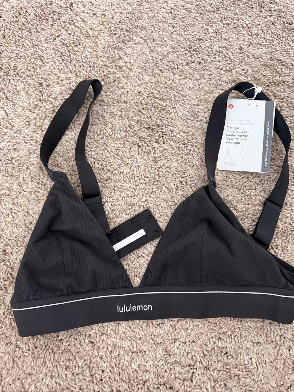 lululemon athletica Black Ribbed Triangle Bralette